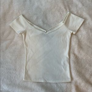 Abercrombie & Fitch, short sleeve fitted crop top, white. Never worn.